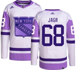 Jaromir Jagr New York Rangers Adidas Authentic Hockey Fights Cancer Jersey