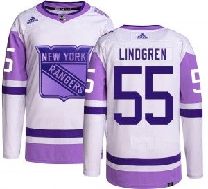 Ryan Lindgren New York Rangers Adidas Authentic Hockey Fights Cancer Jersey