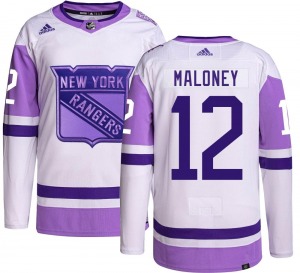 Don Maloney New York Rangers Adidas Authentic Hockey Fights Cancer Jersey