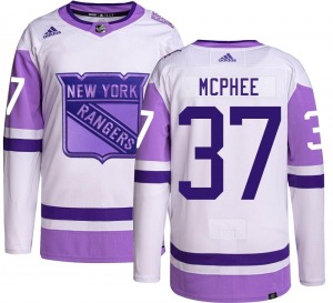 George Mcphee New York Rangers Adidas Authentic Hockey Fights Cancer Jersey