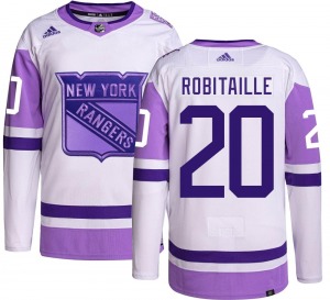 Luc Robitaille New York Rangers Adidas Authentic Hockey Fights Cancer Jersey