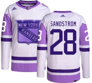 Tomas Sandstrom New York Rangers Adidas Authentic Hockey Fights Cancer Jersey