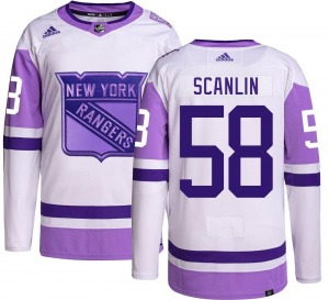 Brandon Scanlin New York Rangers Adidas Authentic Hockey Fights Cancer Jersey