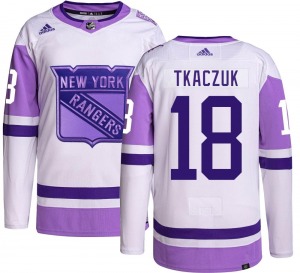 Walt Tkaczuk New York Rangers Adidas Authentic Hockey Fights Cancer Jersey
