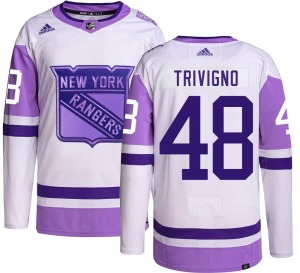Bobby Trivigno New York Rangers Adidas Authentic Hockey Fights Cancer Jersey