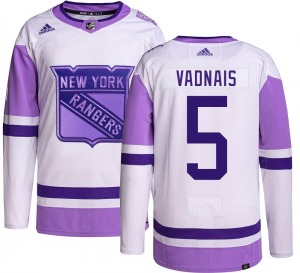 Carol Vadnais New York Rangers Adidas Authentic Hockey Fights Cancer Jersey