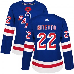 Anthony Bitetto New York Rangers Adidas Women's Authentic Home Jersey (Royal Blue)