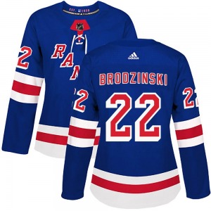 Jonny Brodzinski New York Rangers Adidas Women's Authentic Home Jersey (Royal Blue)