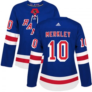 Nick Merkley New York Rangers Adidas Women's Authentic Home Jersey (Royal Blue)