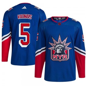 Carol Vadnais New York Rangers Adidas Youth Authentic Reverse Retro 2.0 Jersey (Royal)