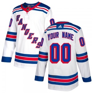 Custom New York Rangers Adidas Youth Authentic Custom Jersey (White)