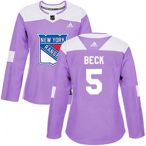 Barry Beck New York Rangers Adidas Women's Authentic Fights Cancer Practice Jersey (Purple)