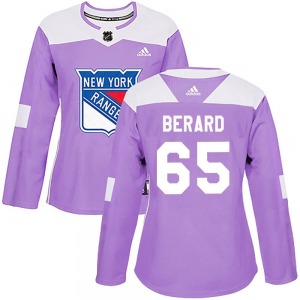 Brett Berard New York Rangers Adidas Women's Authentic Fights Cancer Practice Jersey (Purple)