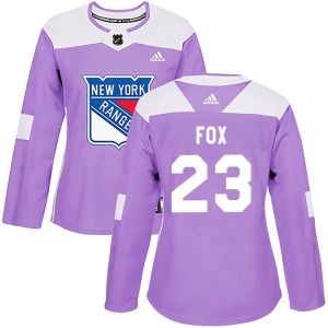 Adam Fox New York Rangers Adidas Women's Authentic Fights Cancer Practice Jersey (Purple)