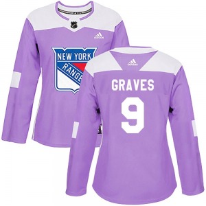 Adam Graves New York Rangers Adidas Women's Authentic Fights Cancer Practice Jersey (Purple)