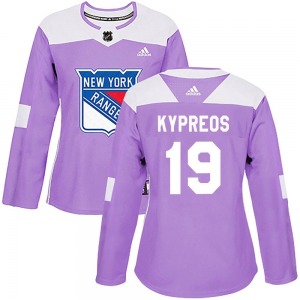 Nick Kypreos New York Rangers Adidas Women's Authentic Fights Cancer Practice Jersey (Purple)