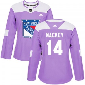 Connor Mackey New York Rangers Adidas Women's Authentic Fights Cancer Practice Jersey (Purple)
