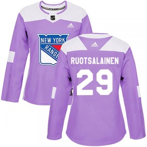 Reijo Ruotsalainen New York Rangers Adidas Women's Authentic Fights Cancer Practice Jersey (Purple)