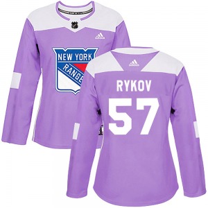 Yegor Rykov New York Rangers Adidas Women's Authentic Fights Cancer Practice Jersey (Purple)