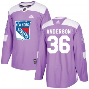 Glenn Anderson New York Rangers Adidas Youth Authentic Fights Cancer Practice Jersey (Purple)