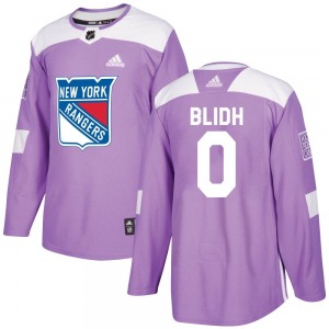 Anton Blidh New York Rangers Adidas Youth Authentic Fights Cancer Practice Jersey (Purple)