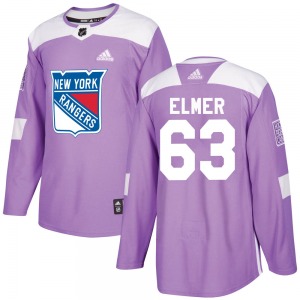 Jake Elmer New York Rangers Adidas Youth Authentic Fights Cancer Practice Jersey (Purple)