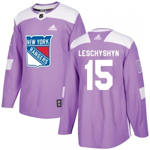 Jake Leschyshyn New York Rangers Adidas Youth Authentic Fights Cancer Practice Jersey (Purple)