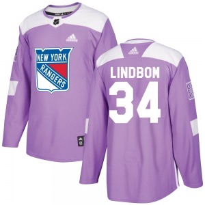 Olof Lindbom New York Rangers Adidas Youth Authentic Fights Cancer Practice Jersey (Purple)