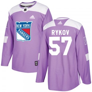 Yegor Rykov New York Rangers Adidas Youth Authentic Fights Cancer Practice Jersey (Purple)