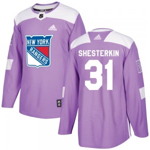 Igor Shesterkin New York Rangers Adidas Youth Authentic Fights Cancer Practice Jersey (Purple)
