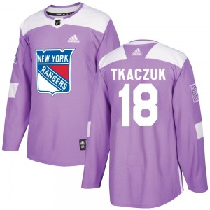 Walt Tkaczuk New York Rangers Adidas Youth Authentic Fights Cancer Practice Jersey (Purple)