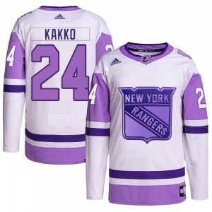 Kaapo Kakko New York Rangers Adidas Authentic Hockey Fights Cancer Primegreen Jersey (White/Purple)