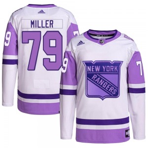 K'Andre Miller New York Rangers Adidas Authentic Hockey Fights Cancer Primegreen Jersey (White/Purple)