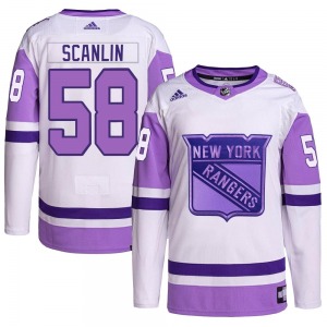 Brandon Scanlin New York Rangers Adidas Authentic Hockey Fights Cancer Primegreen Jersey (White/Purple)