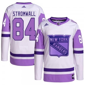 Malte Stromwall New York Rangers Adidas Authentic Hockey Fights Cancer Primegreen Jersey (White/Purple)