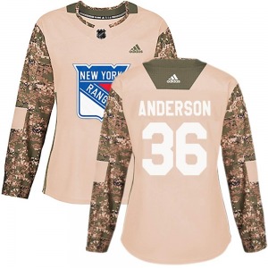 Glenn Anderson New York Rangers Adidas Women's Authentic Veterans Day Practice Jersey (Camo)