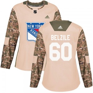 Alex Belzile New York Rangers Adidas Women's Authentic Veterans Day Practice Jersey (Camo)