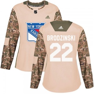 Jonny Brodzinski New York Rangers Adidas Women's Authentic Veterans Day Practice Jersey (Camo)