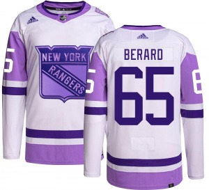 Brett Berard New York Rangers Adidas Youth Authentic Hockey Fights Cancer Jersey
