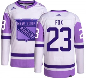 Adam Fox New York Rangers Adidas Youth Authentic Hockey Fights Cancer Jersey