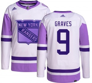 Adam Graves New York Rangers Adidas Youth Authentic Hockey Fights Cancer Jersey