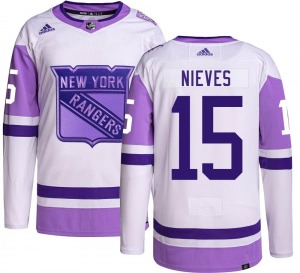 Boo Nieves New York Rangers Adidas Youth Authentic Hockey Fights Cancer Jersey