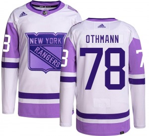 Brennan Othmann New York Rangers Adidas Youth Authentic Hockey Fights Cancer Jersey
