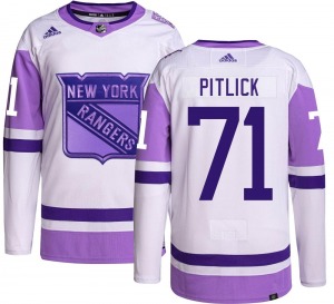Tyler Pitlick New York Rangers Adidas Youth Authentic Hockey Fights Cancer Jersey