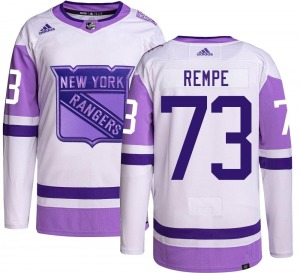 Matt Rempe New York Rangers Adidas Youth Authentic Hockey Fights Cancer Jersey