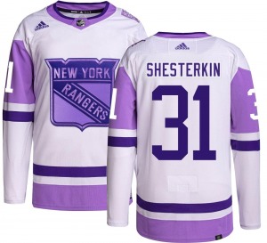 Igor Shesterkin New York Rangers Adidas Youth Authentic Hockey Fights Cancer Jersey