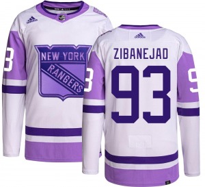 Mika Zibanejad New York Rangers Adidas Youth Authentic Hockey Fights Cancer Jersey