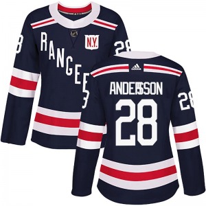 Lias Andersson New York Rangers Adidas Women's Authentic 2018 Winter Classic Home Jersey (Navy Blue)