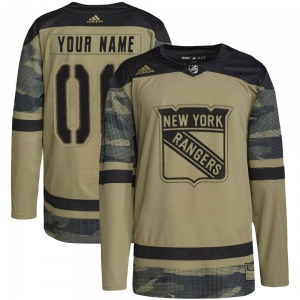Custom New York Rangers Adidas Authentic Custom Military Appreciation Practice Jersey (Camo)