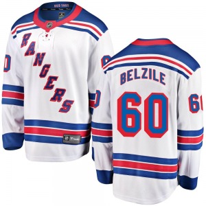 Alex Belzile New York Rangers Fanatics Branded Youth Breakaway Away Jersey (White)